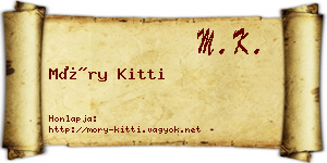 Móry Kitti névjegykártya
