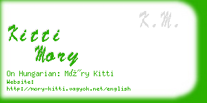 kitti mory business card